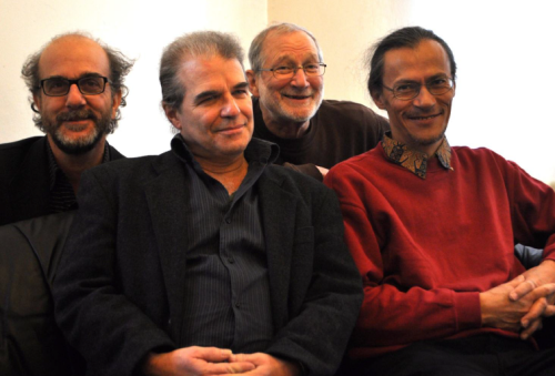 a recent photo of Ardhi Engl, Geoff Goodman, Bill Elgart, and Sebi Tramontan in 2012 (courtesy of Geoff Goodman)