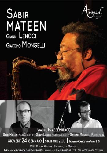 Sabir Mateen, Gianni Lenoci, and Giacomo Mongelli concert poster
