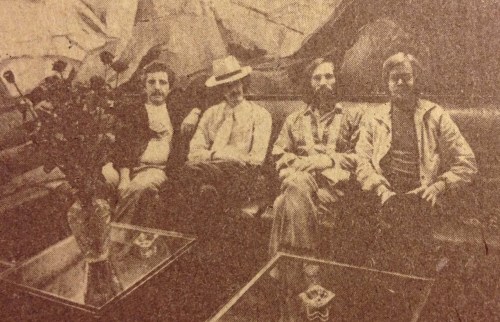 Out Patients (1980) LP back cover crop, L to R: Roger Jannotta, Tom van der Geld, Bill Elgart, and Wayne Darling