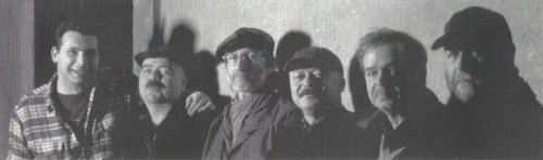 producer Raimondo Meli Lupi, Mick Goodrick, Bill Elgart, Claudio Fasoli, Kenny Wheeler, and Henri Texier from Ten Tributes (1995) CD booklet