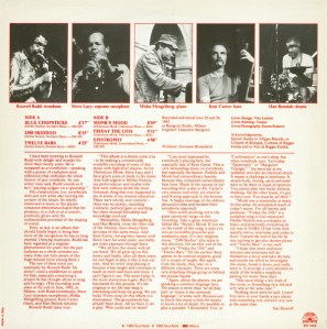 Roswell Rudd - Steve Lacy - Misha Mengelberg - Kent Carter - Han Bennink - Regeneration (1983) Soul Note back